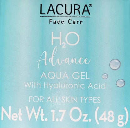 Lacura Face Care H2O Advance Aqua Gel With Hyaluronic Acid - Intensive Hydration Up To 24 Hours - Soft Skin - Glycerin - Provitamin B5.