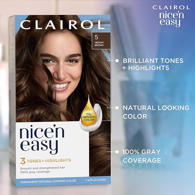 Clairol Nice'n Easy Permanent Hair Dye, 3BG Deep Burgundy Hair Color, Pack of 1
