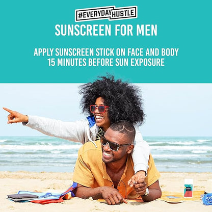 #EverydayHustle Sunscreen Stick For Men, Broad Spectrum SPF 50 Protection for Face and Body, No-Mess Application, 75g