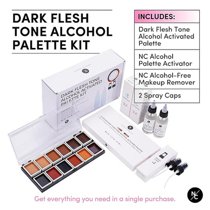 12 Color Dark Flesh Tone Alcohol Activated Makeup
