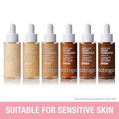 Neutrogena Healthy Skin Sensitive Skin Serum Foundation with Light/Medium 02, 1 oz