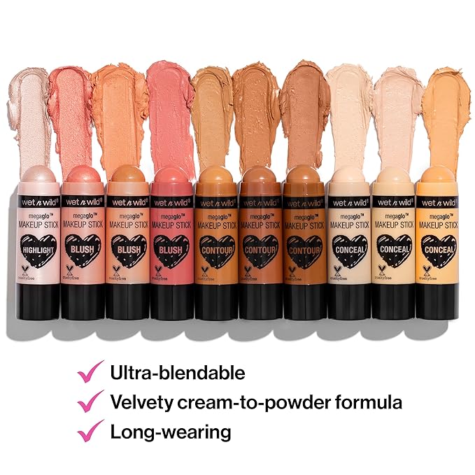 wet n wild MegaGlo Makeup Stick Peach Bums Stick Bundle