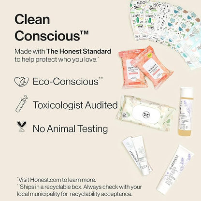 The Honest Company Baby Arrival Gift Set | Newborn Essentials Welcome Box | Diapers, Wipes, Personal Care, Diaper Rash Cream