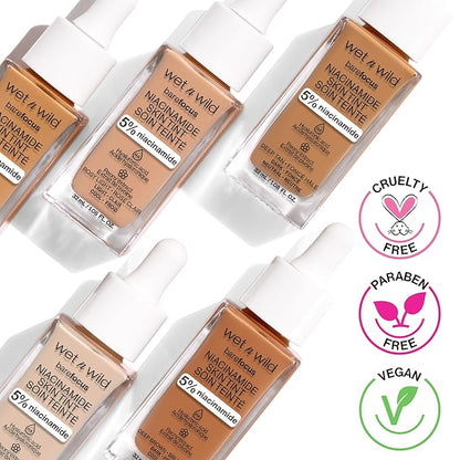wet n wild Bare Focus Skin Tint,5% Niacinamide Medium Sand