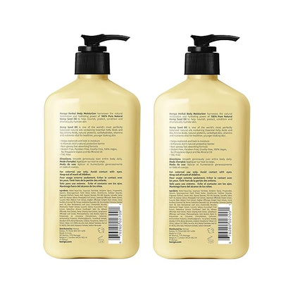 Hempz Body Lotion - Sweet Pineapple & Honey Melon Daily Moisturizing Cream, Shea Butter, Aloe, Orange Extract Body Moisturizer - Skin Care Products, Hemp Seed Oil - 17 fl oz, 2-Pack Bundle…
