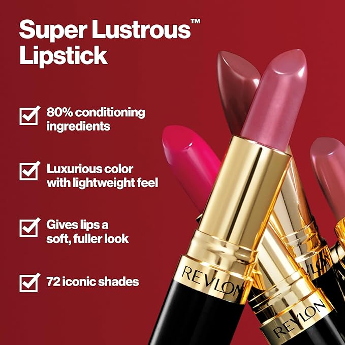 Revlon Super Lustrous Lipstick, Creamy Formula For Soft, Fuller-Looking Lips, Moisturized Feel, 315 Iced Mocha, 0.15 oz