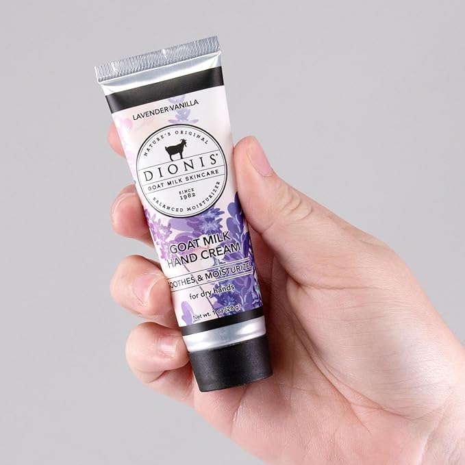 Dionis - Goat Milk Skincare Scented Hand Cream (1 oz) Set of 6, Moisturizing Lotion for Dry Skin, Good for Sensitive Skin, Cruelty-free and Paraben-free (Lavender Vanilla)