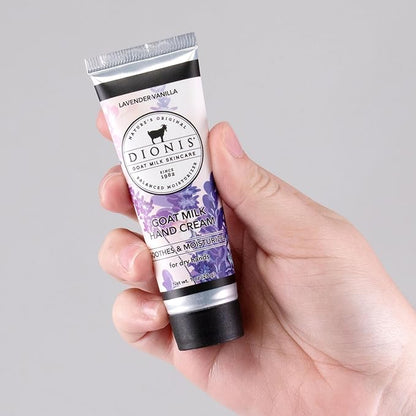 Dionis - Goat Milk Skincare Scented Hand Cream (1 oz) Set of 6, Moisturizing Lotion for Dry Skin, Good for Sensitive Skin, Cruelty-free and Paraben-free (Lavender Vanilla)