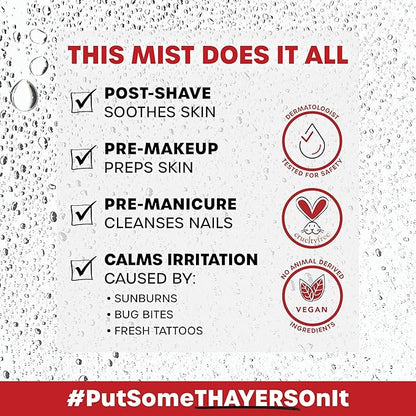 Thayers Alcohol-Free Witch Hazel Facial Mist Toner with Aloe Vera, Rose Petal, Soothing and Hydrating, For All Skin Types, 8 oz