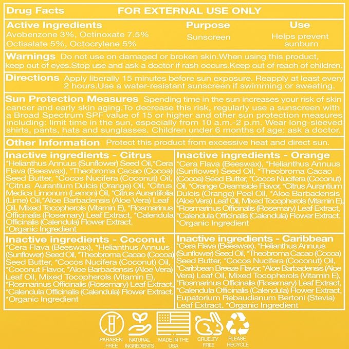 4-Pack Tropical Variety SPF 15 Lip