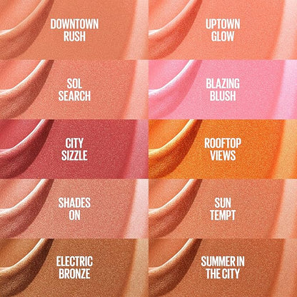 Maybelline Sunkisser Multi-Use Liquid Blush and Bronzer, Blendable, Longwear, Glowy Make Up, Blazing Blush, 1 Count